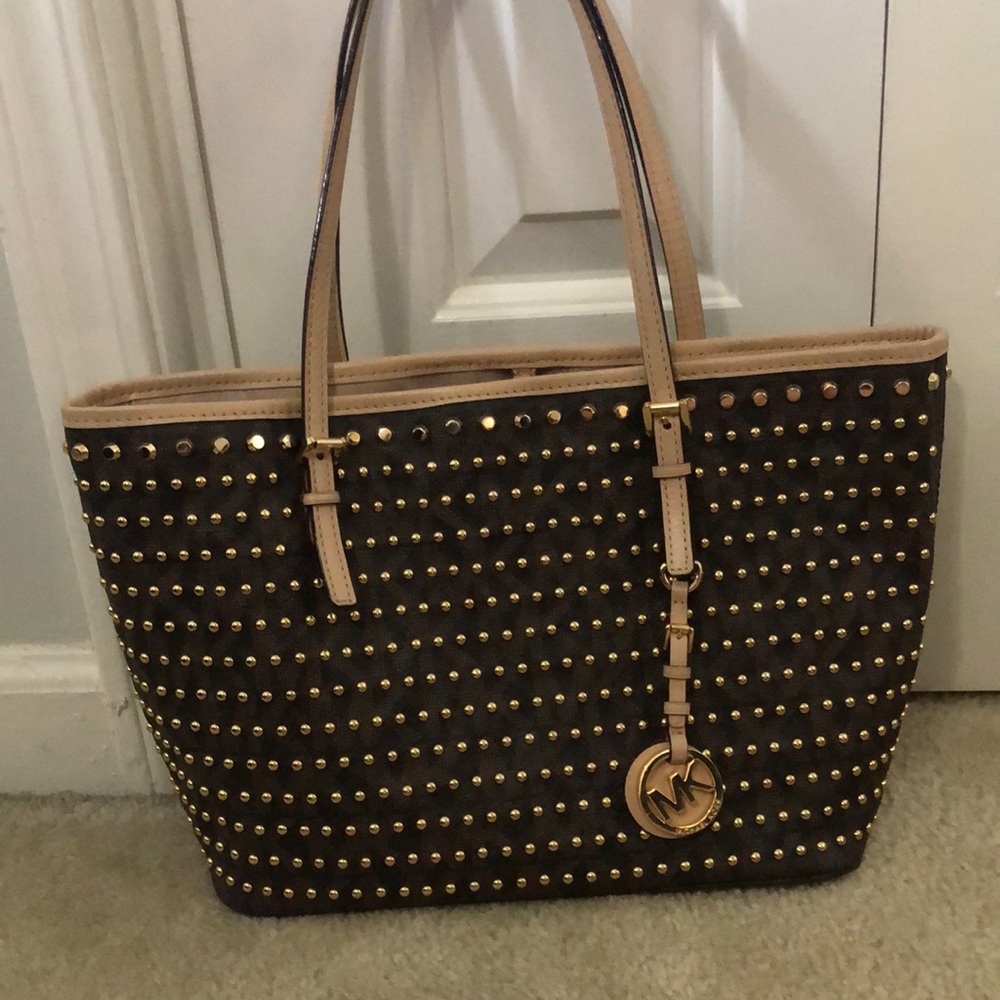 Michael Kors - Gold And Brown studded bag. Used once